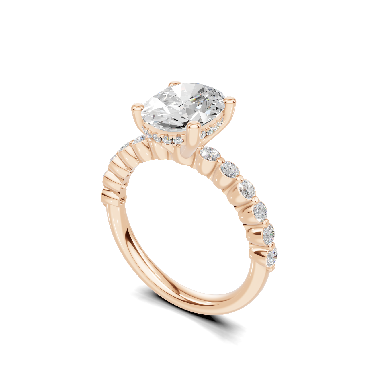 Shimmering Side Stone Ring