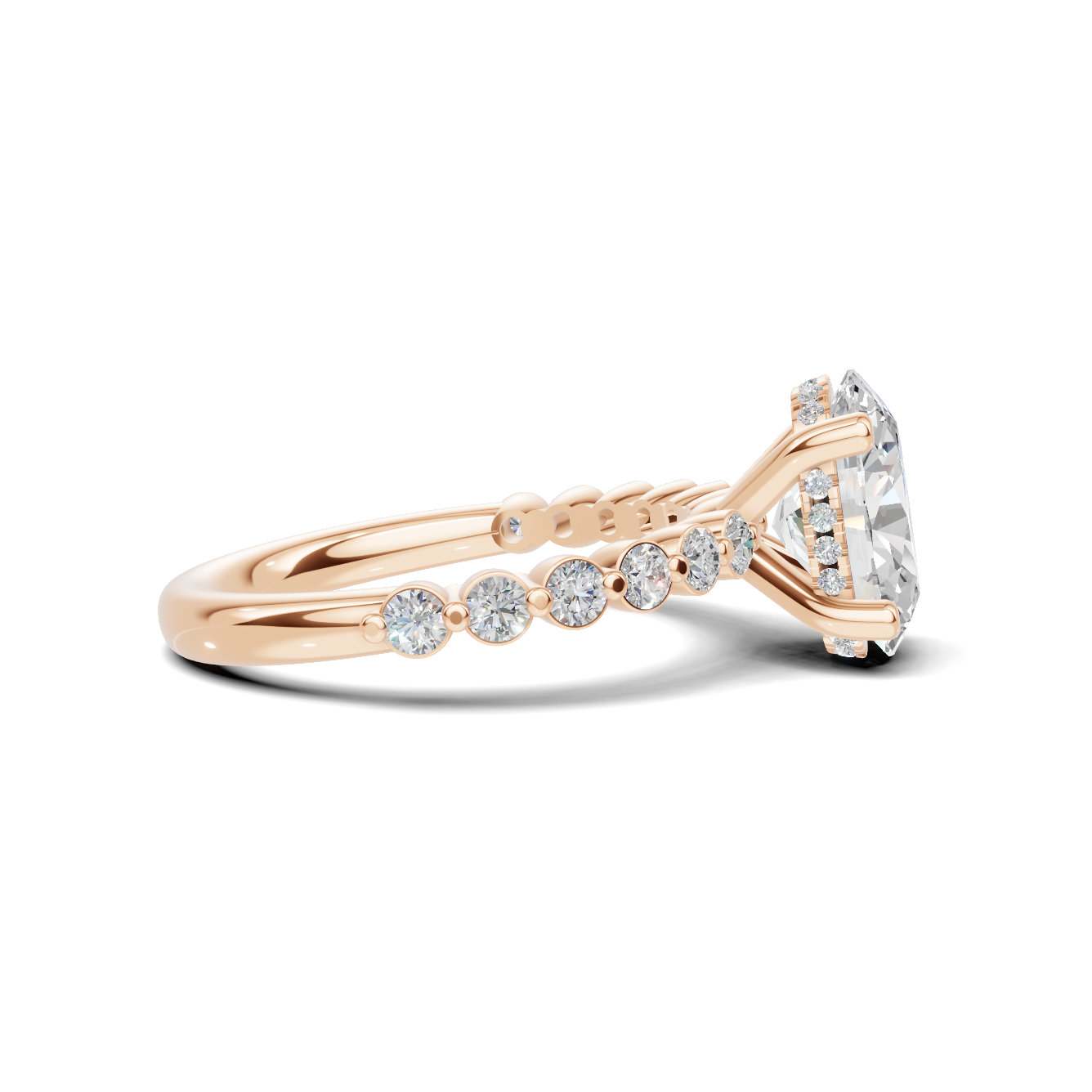 Shimmering Side Stone Ring