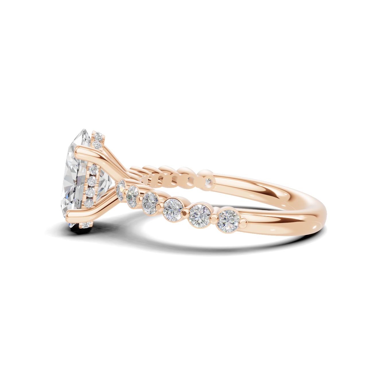 Shimmering Side Stone Ring