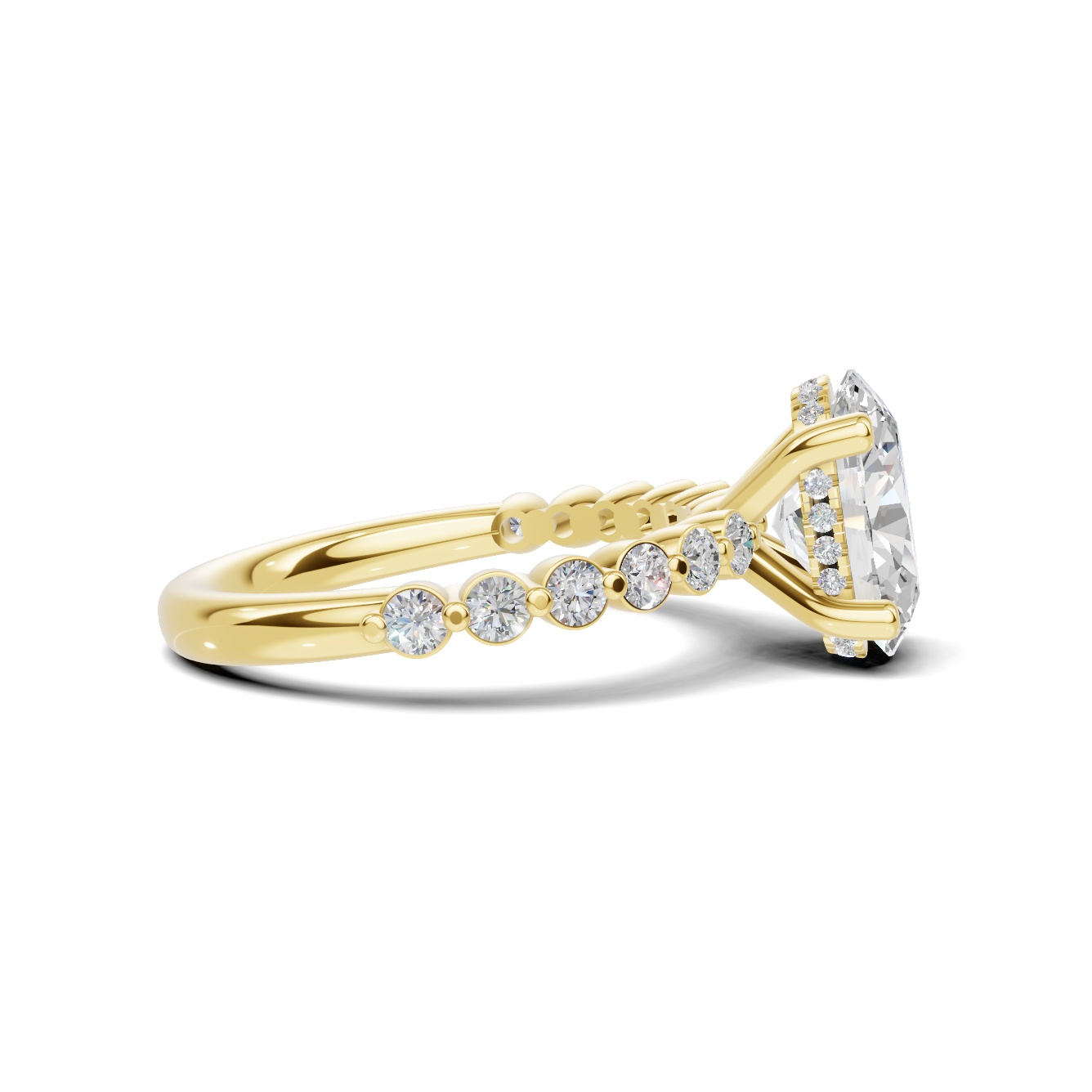 Shimmering Side Stone Ring