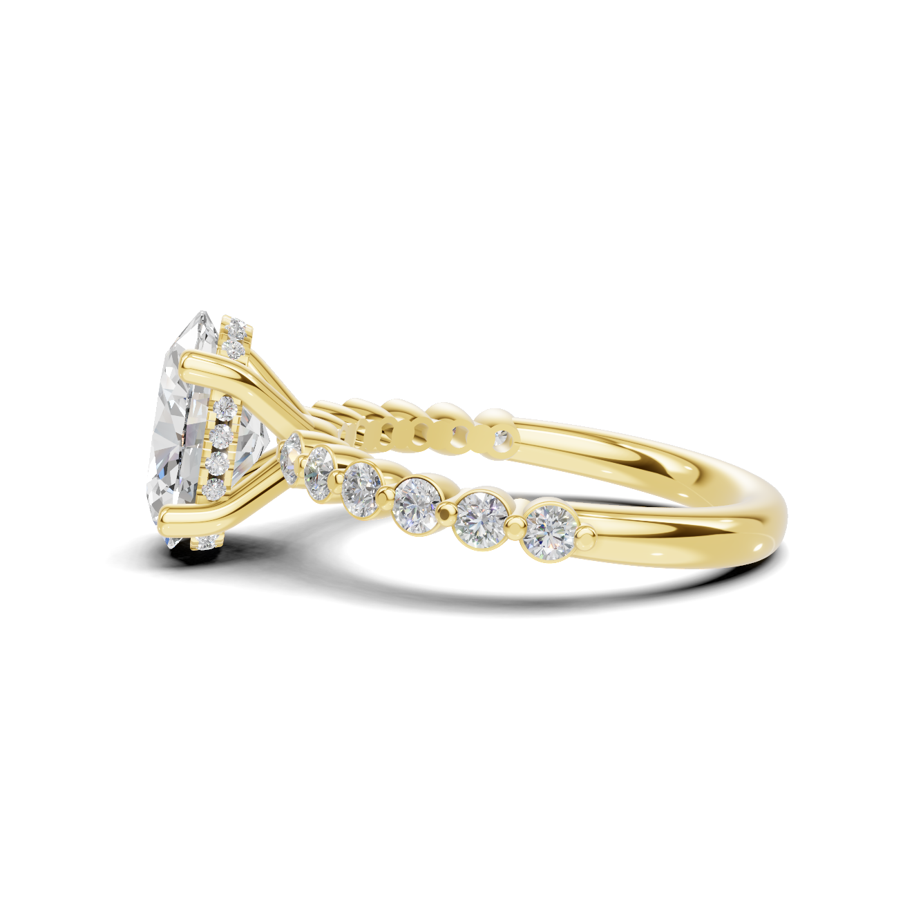 Shimmering Side Stone Ring