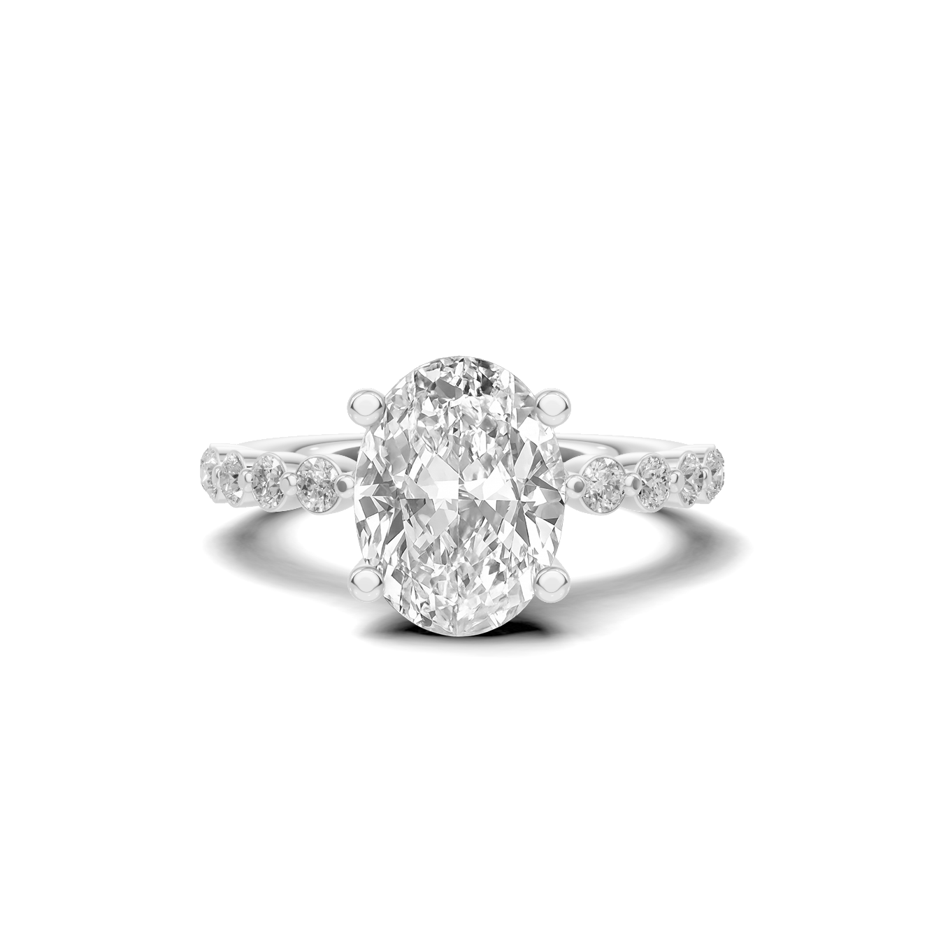 Shimmering Side Stone Ring