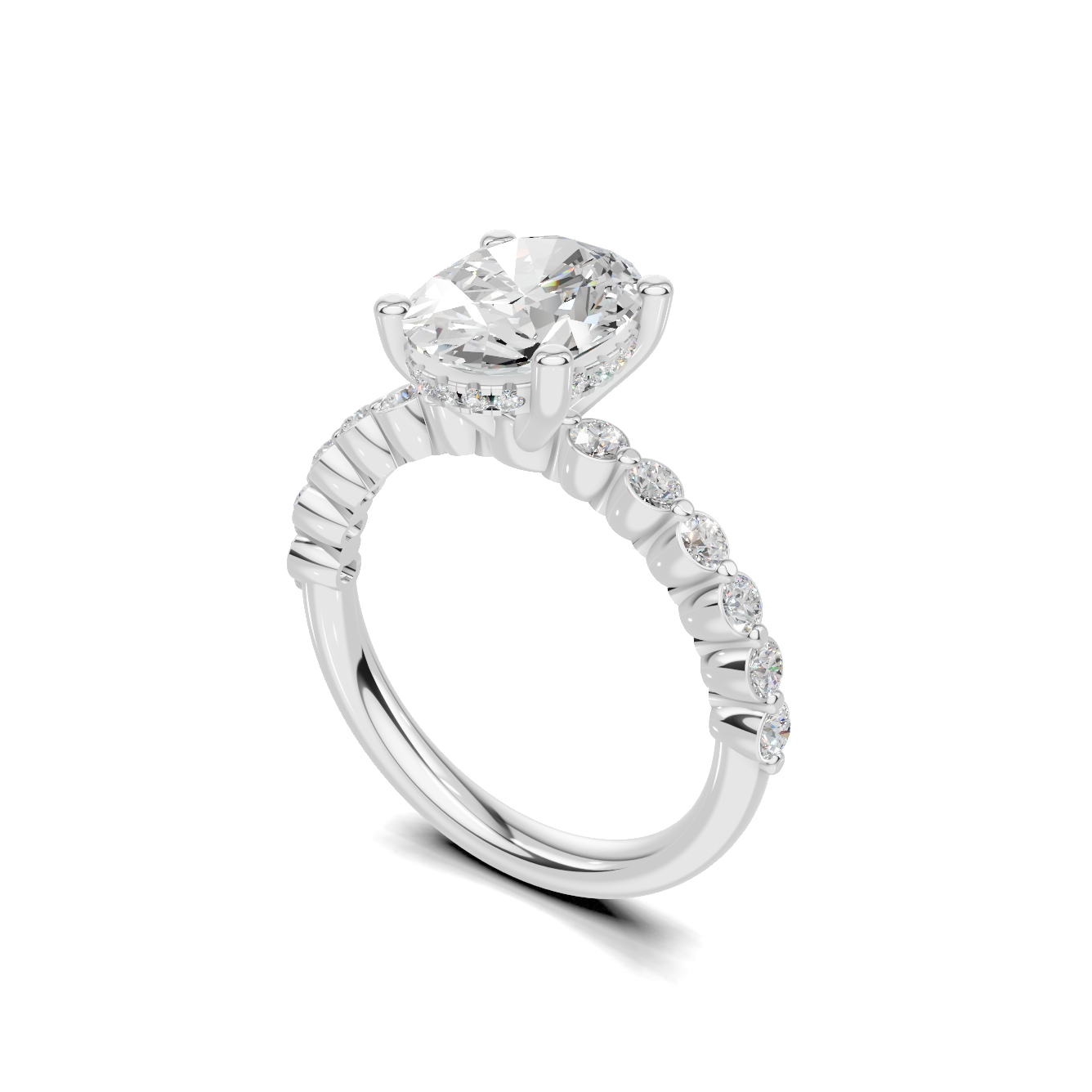Shimmering Side Stone Ring