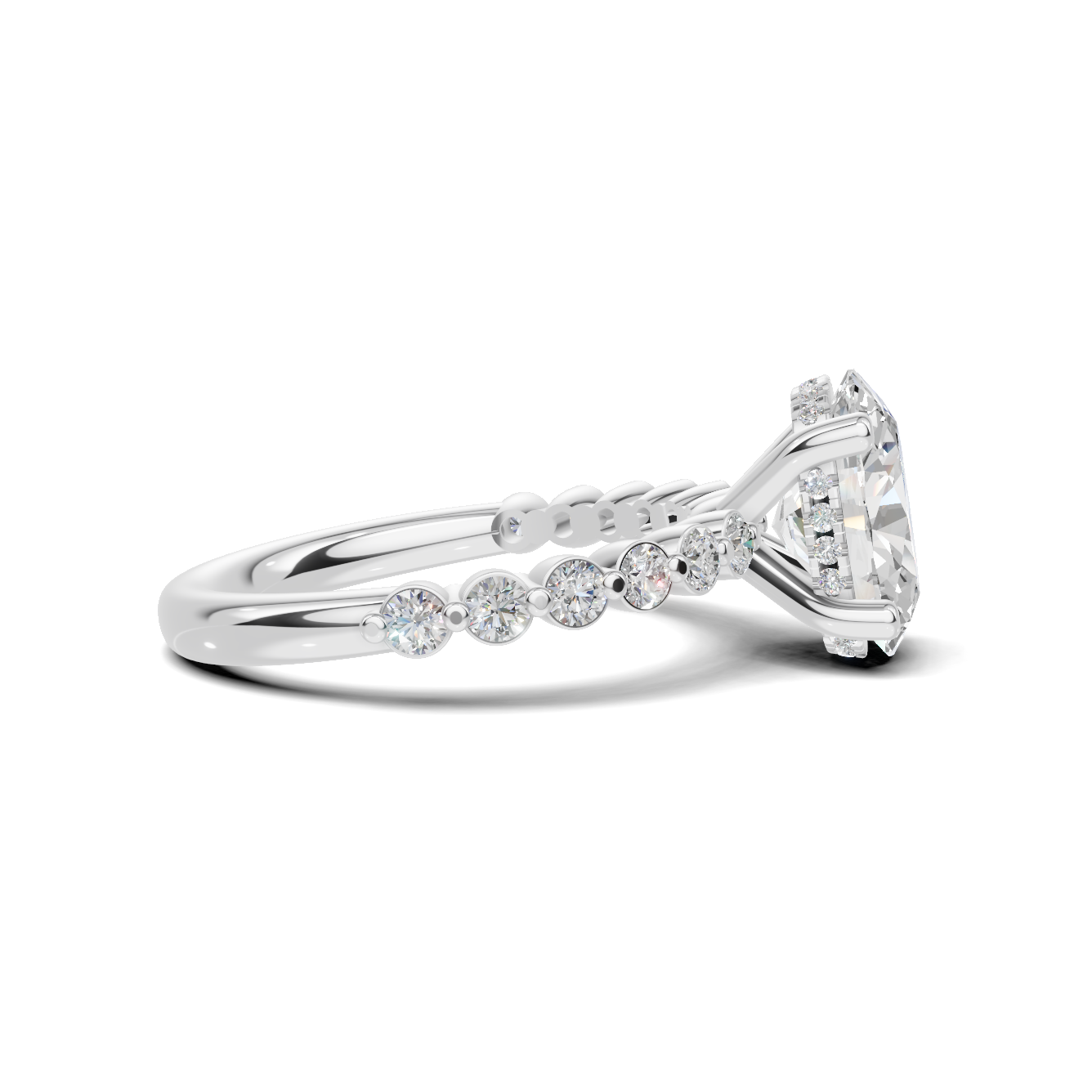 Shimmering Side Stone Ring