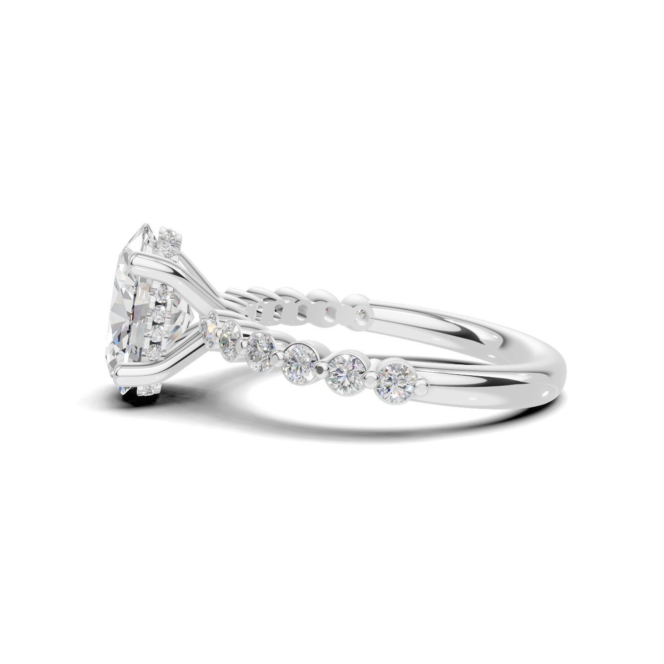 Shimmering Side Stone Ring