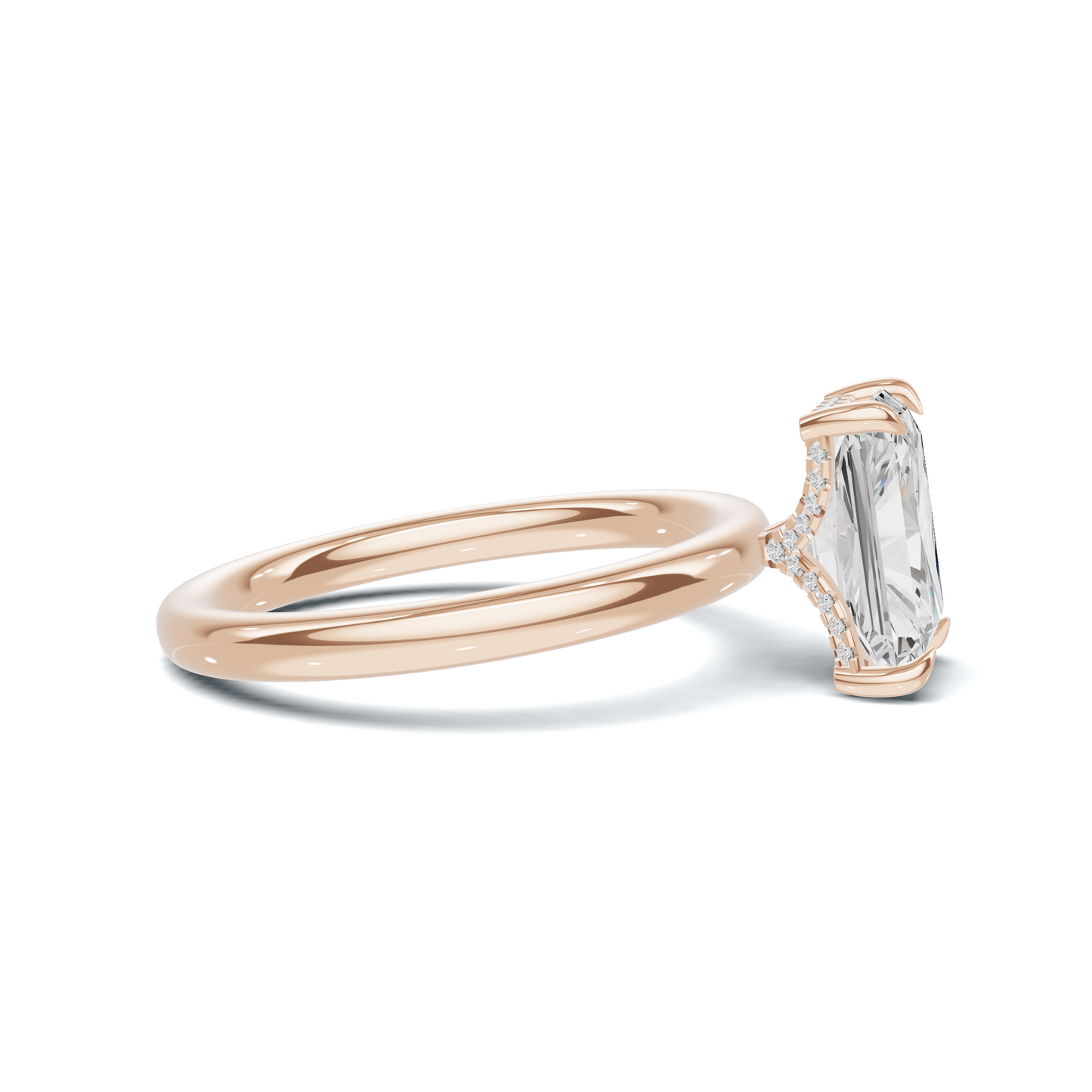 Sleek Hidden Halo Ring