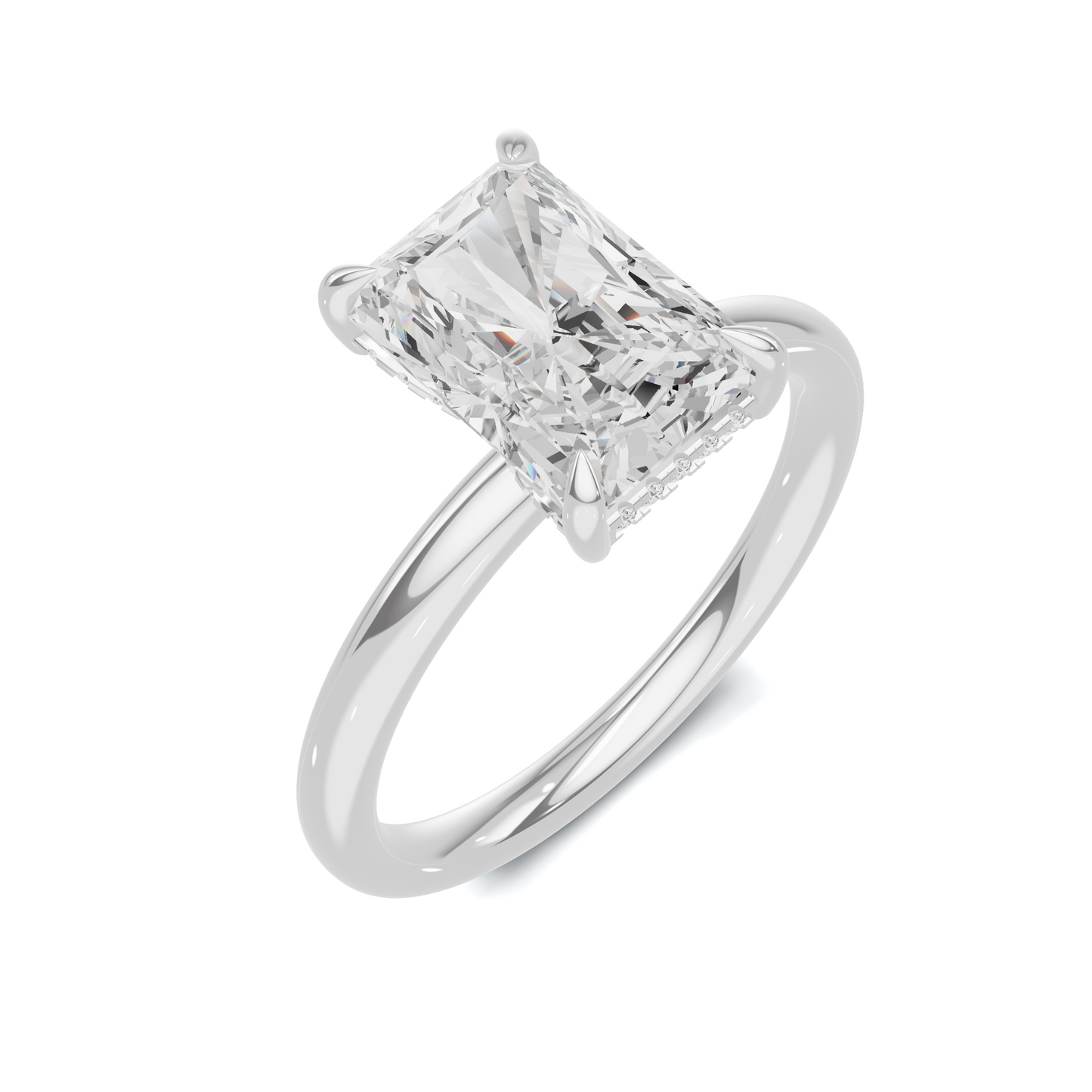 Sleek Hidden Halo Ring