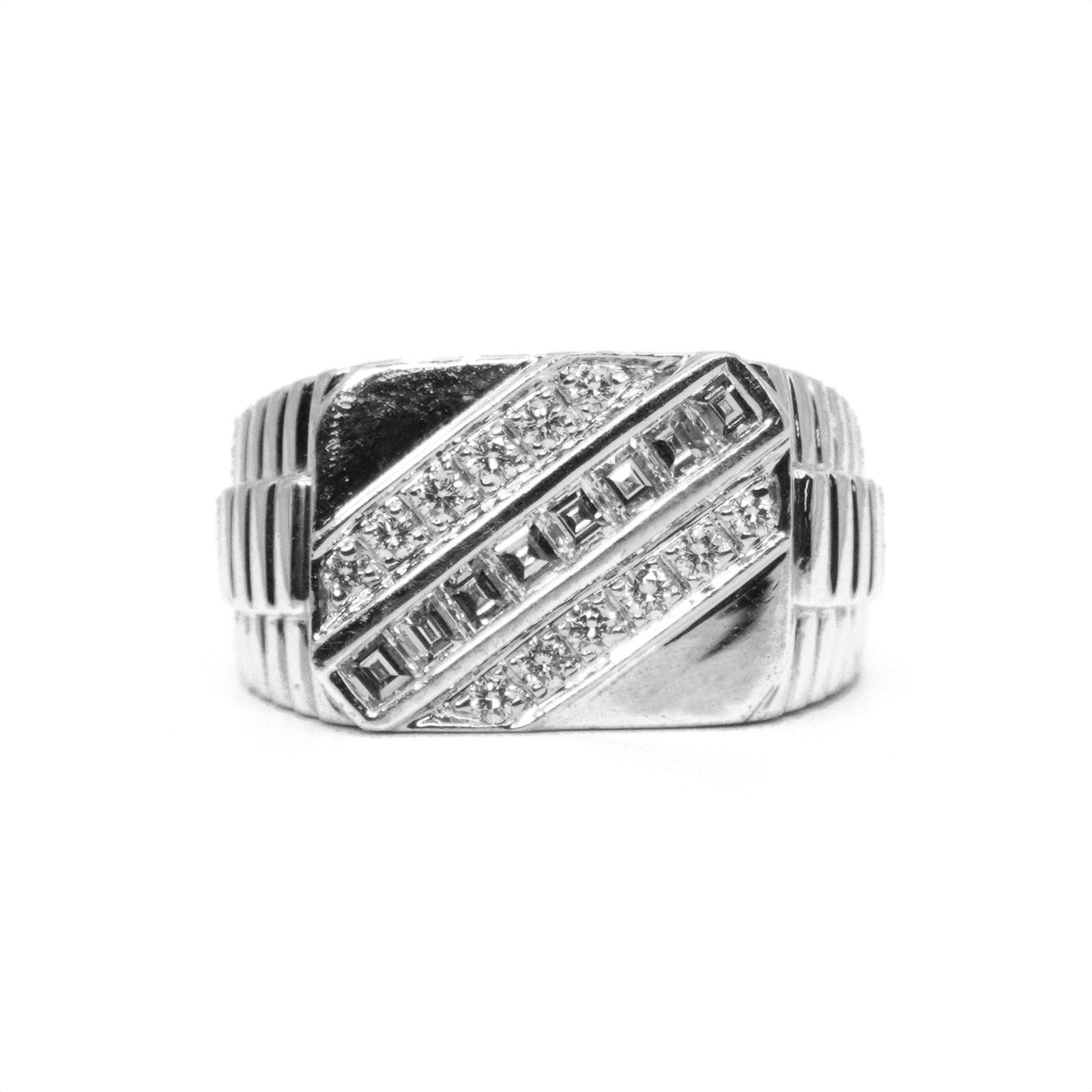 Solid Platinum Ascher Cut Lab Diamond Ring