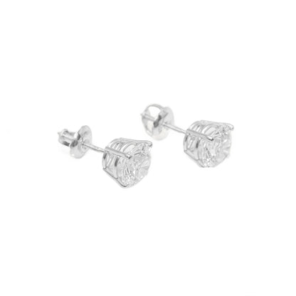 14k White Gold Lab Diamond Round Brilliant Screw-Back Stud Earrings 1.00CT