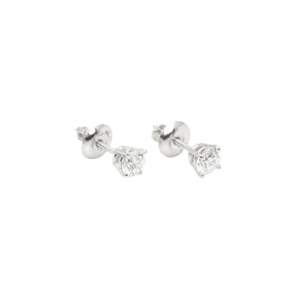 14k White Gold Lab Diamond Round Brilliant Screw-Back Stud Earrings 0.40TCW VVS