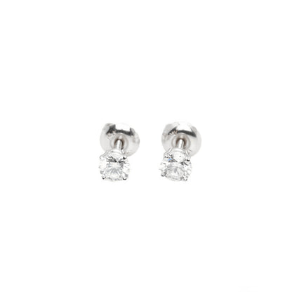 14k White Gold Lab Diamond Round Brilliant Screw-Back Stud Earrings 0.50TCW VVS
