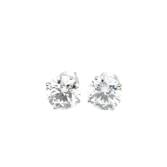 14k White Gold Lab Diamond Round Brilliant Screw-Back Stud Earrings 4.00TCW VS1