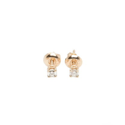 14k Yellow Gold Lab Diamond Round Brilliant Screw-Back Stud Earrings 0.20TCW VVS