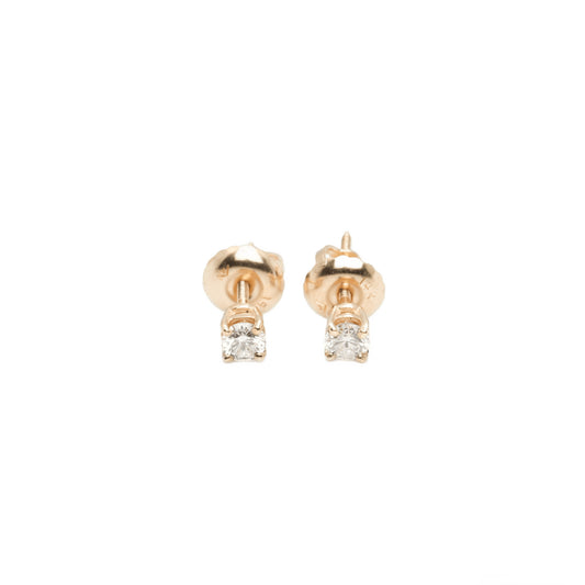14k Yellow Gold Lab Diamond Round Brilliant Screw-Back Stud Earrings 0.20TCW VVS