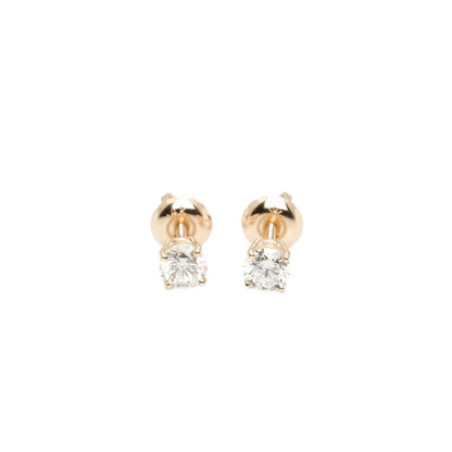 14k Yellow Gold Lab Diamond Round Brilliant Screw-Back Stud Earrings 0.50TCW VVS