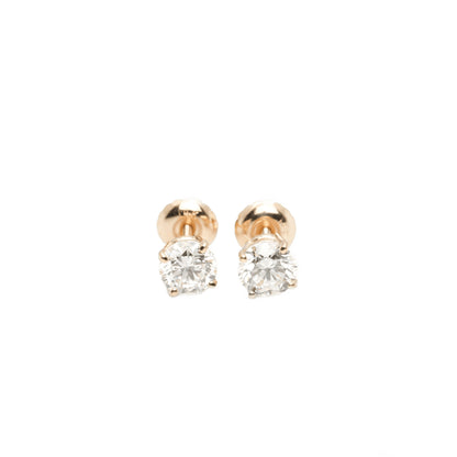 14k Yellow Gold Lab Diamond Round Brilliant Screw-Back Stud Earrings 1.00TCW VVS
