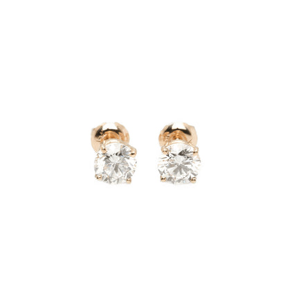 14k Yellow Gold Lab Diamond Round Brilliant Screw-Back Stud Earrings 1.50TCW VVS