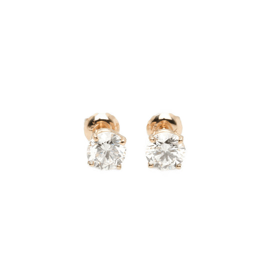 14k Yellow Gold Lab Diamond Round Brilliant Screw-Back Stud Earrings 1.50TCW VVS