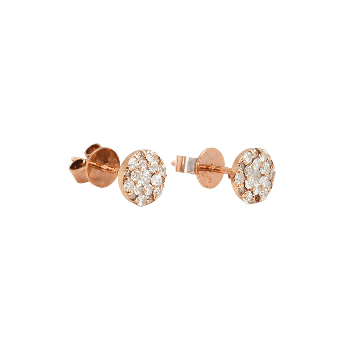 14k Rose Gold Lab Diamond Stud Earrings 0.30TCW