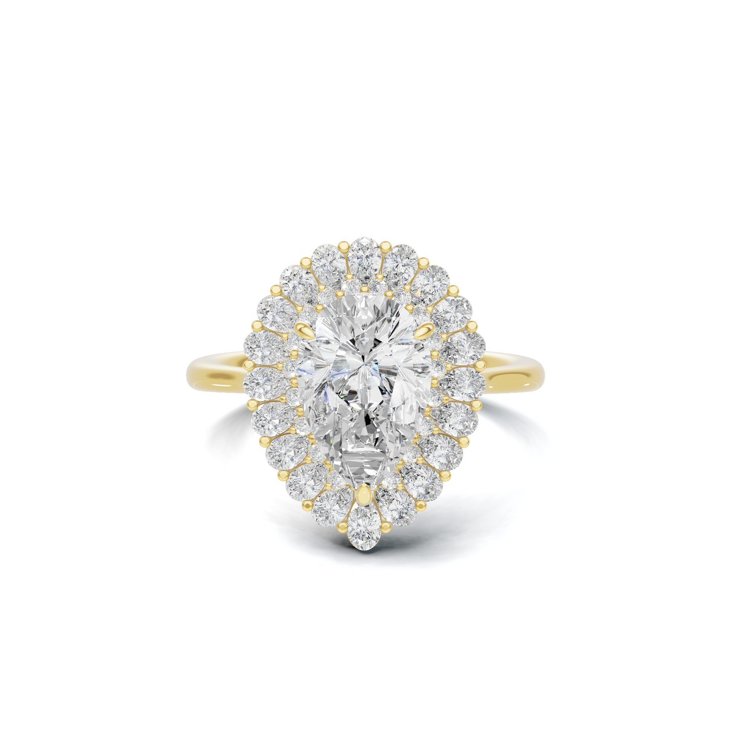 Teardrop Halo Ring