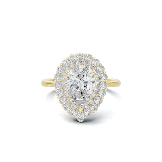 Teardrop Halo Ring