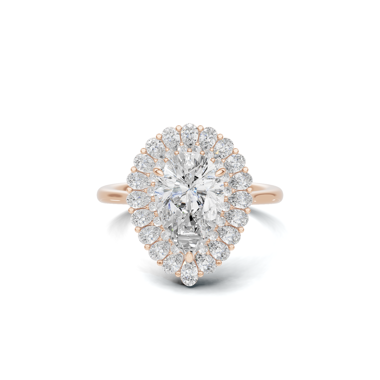 Teardrop Halo Ring