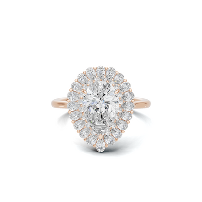 Teardrop Halo Ring