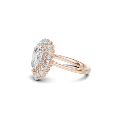 Teardrop Halo Ring