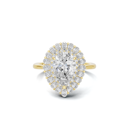 Teardrop Halo Ring