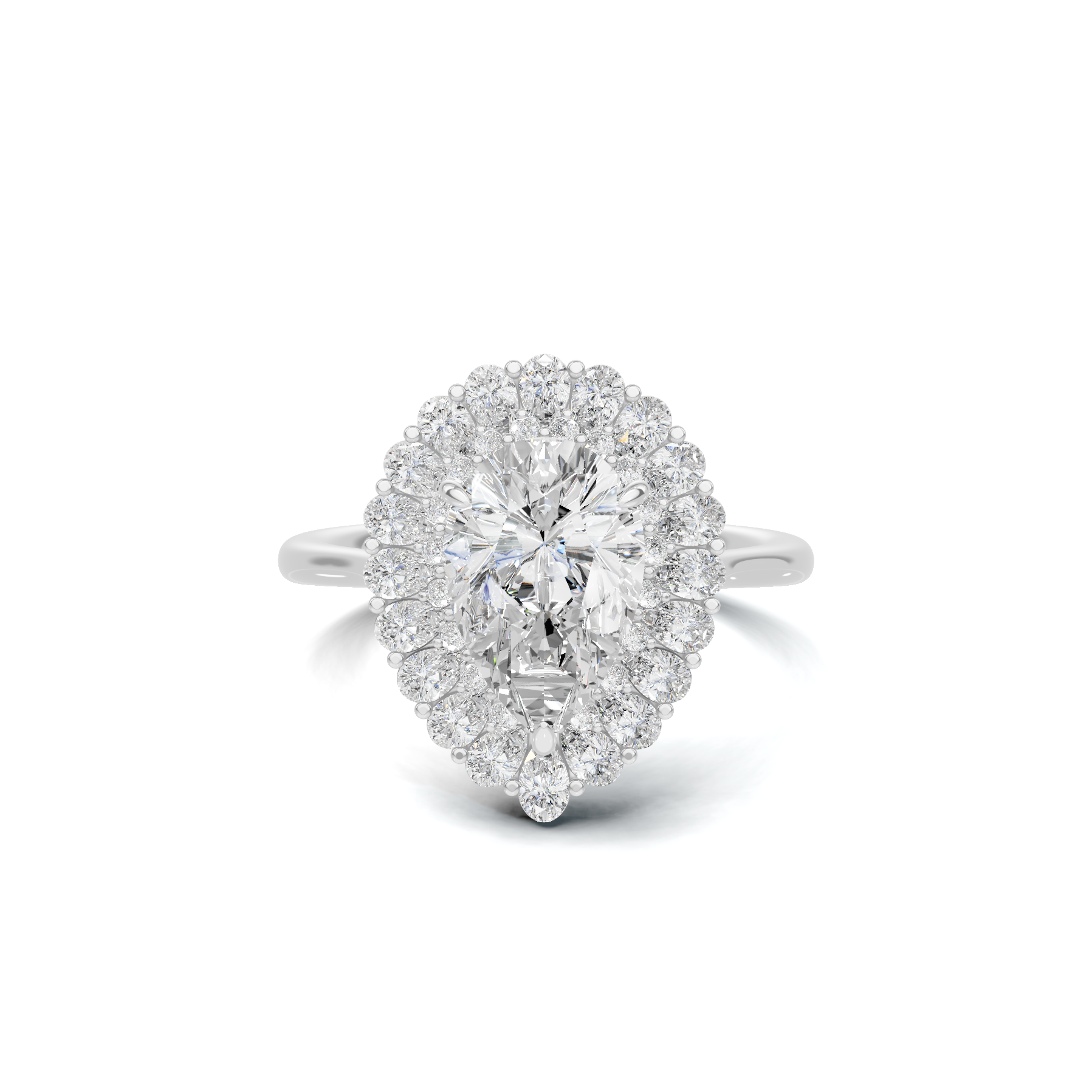 Teardrop Halo Ring