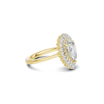 Teardrop Halo Ring