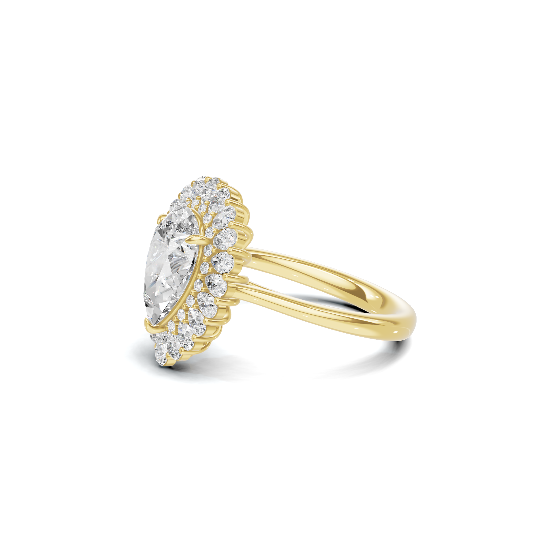 Teardrop Halo Ring