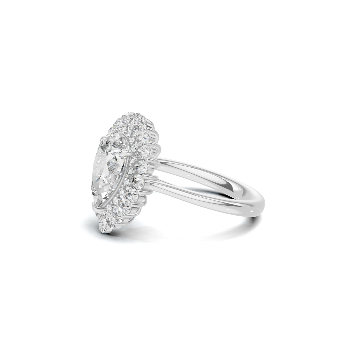 Teardrop Halo Ring