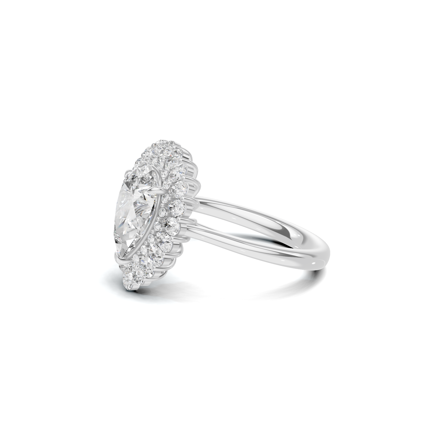 Teardrop Halo Ring