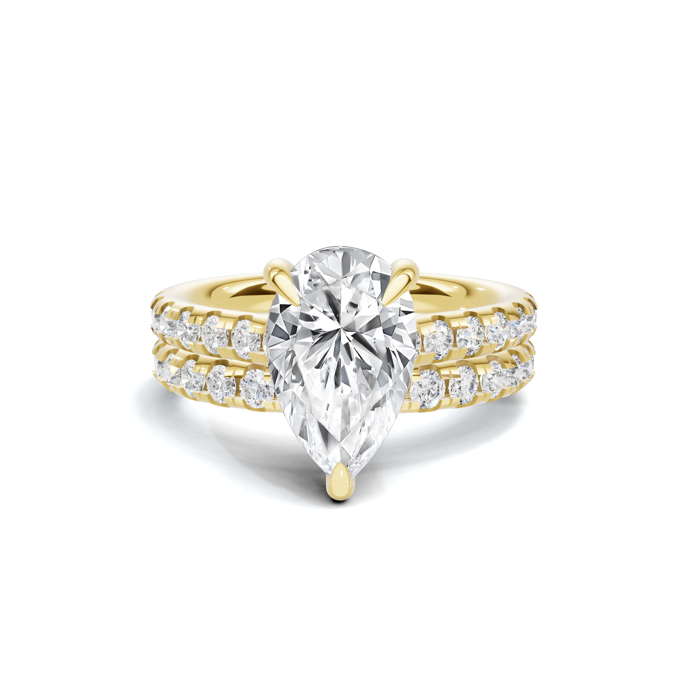 Teardrop Pave Bridal Ring