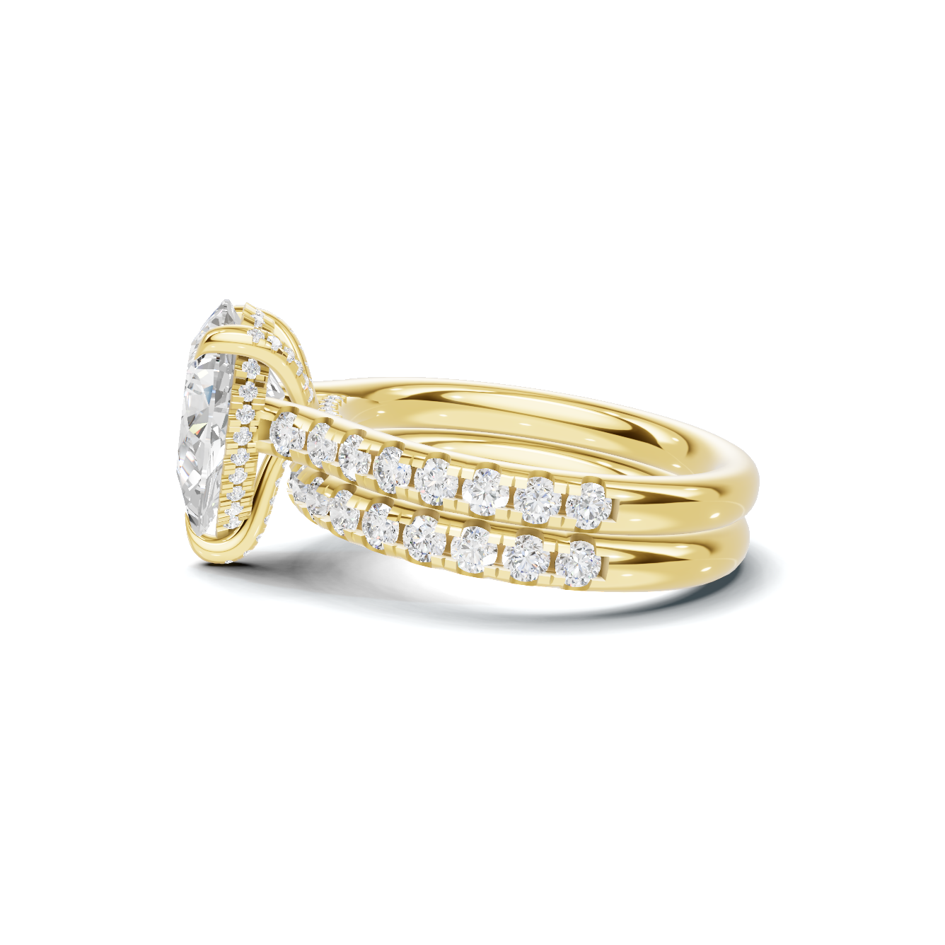 Teardrop Pave Bridal Ring