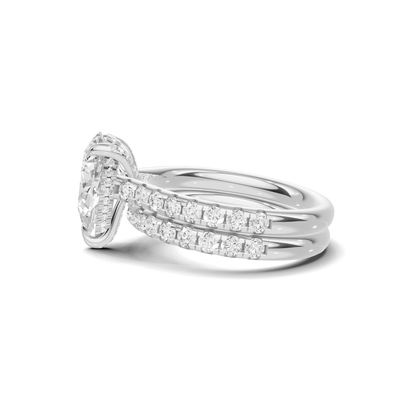 Teardrop Pave Bridal Ring