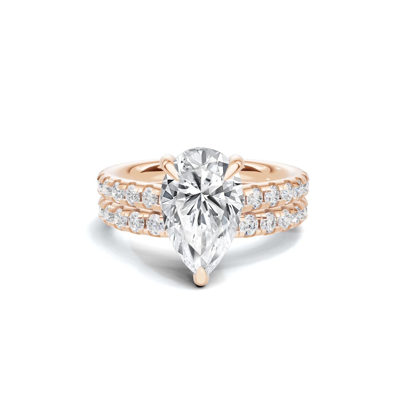 Teardrop Pave Bridal Ring