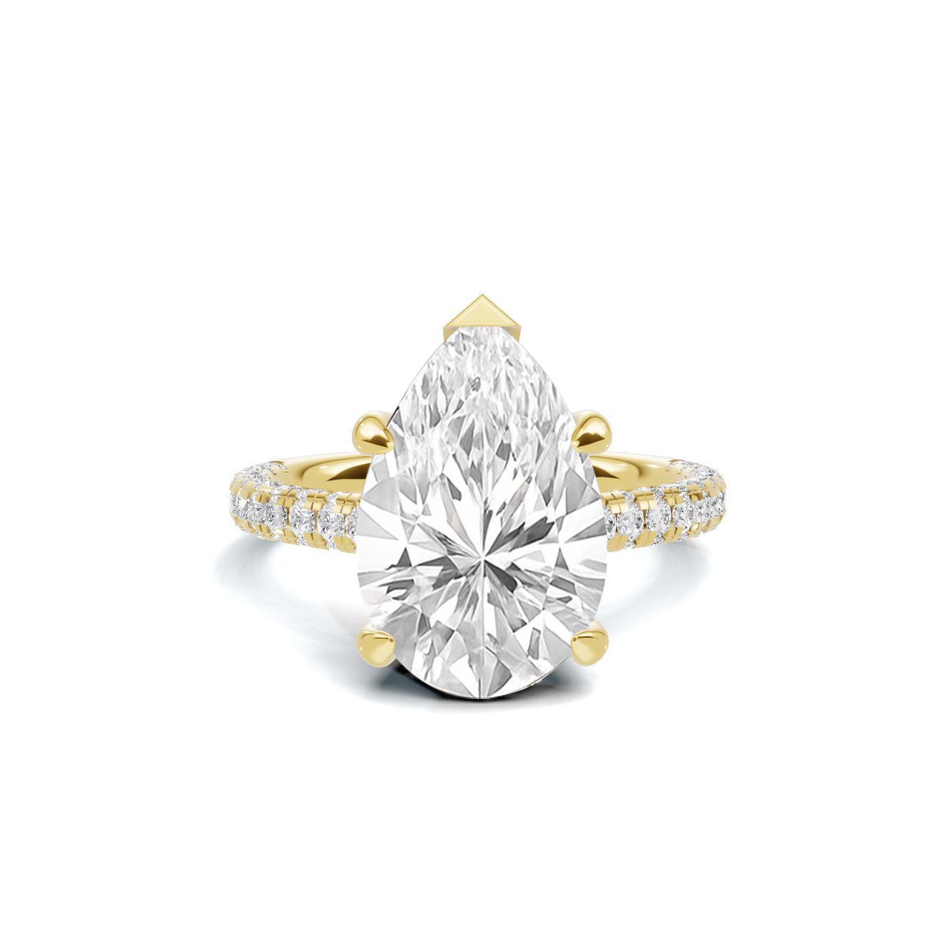 Teardrop Pave Engagement Ring