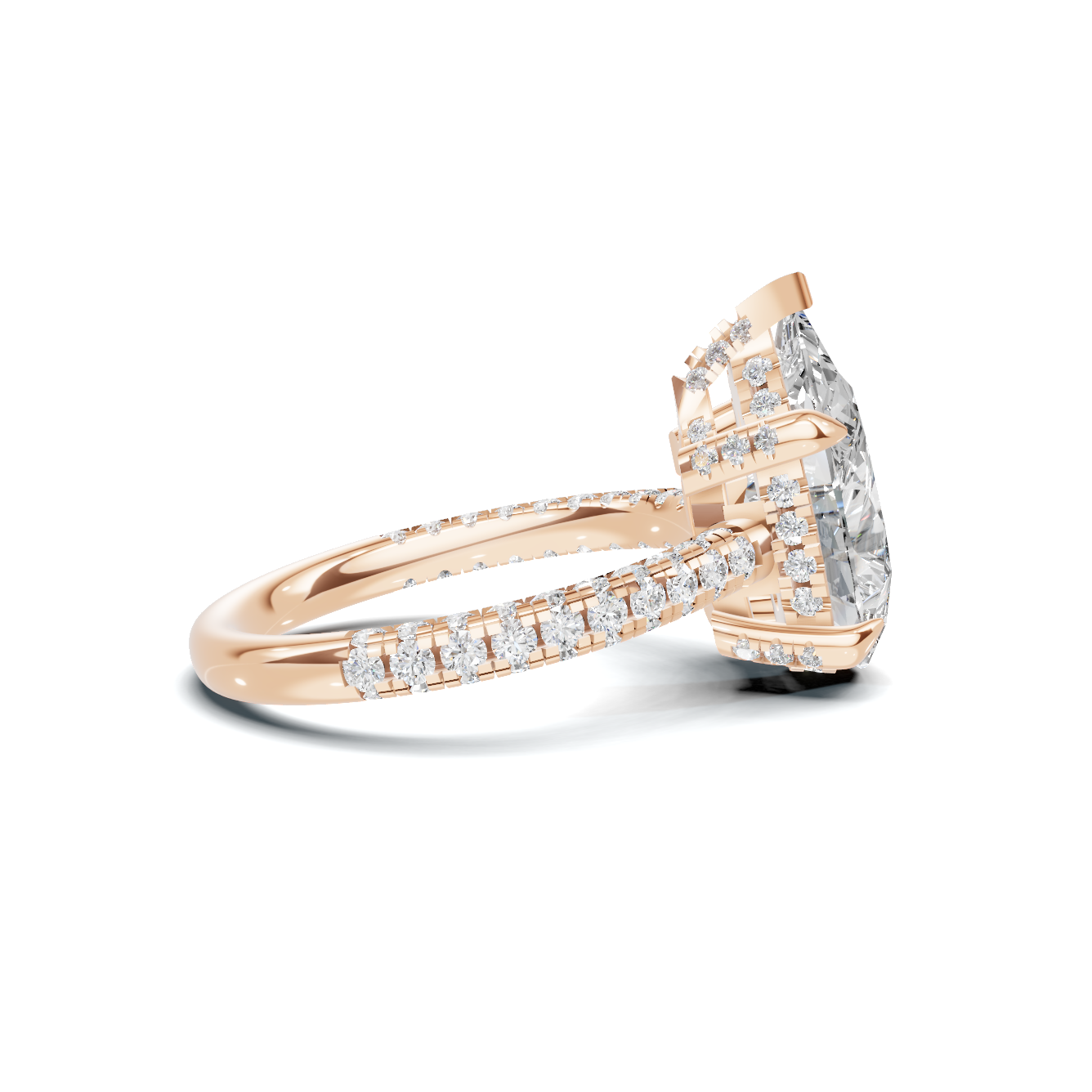 Teardrop Pave Engagement Ring
