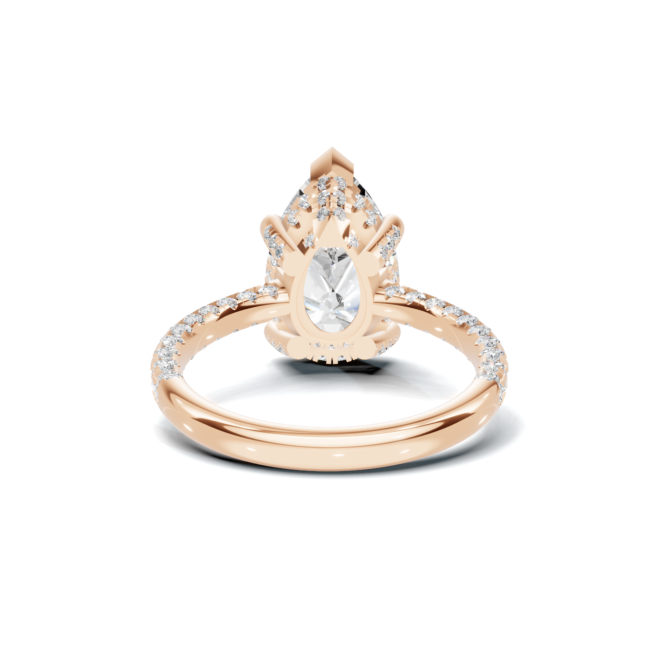 Teardrop Pave Engagement Ring