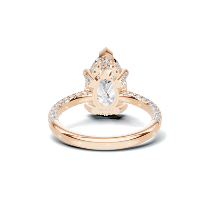 Teardrop Pave Engagement Ring