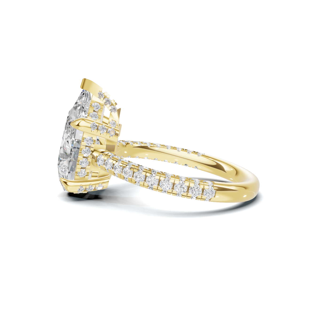 Teardrop Pave Engagement Ring