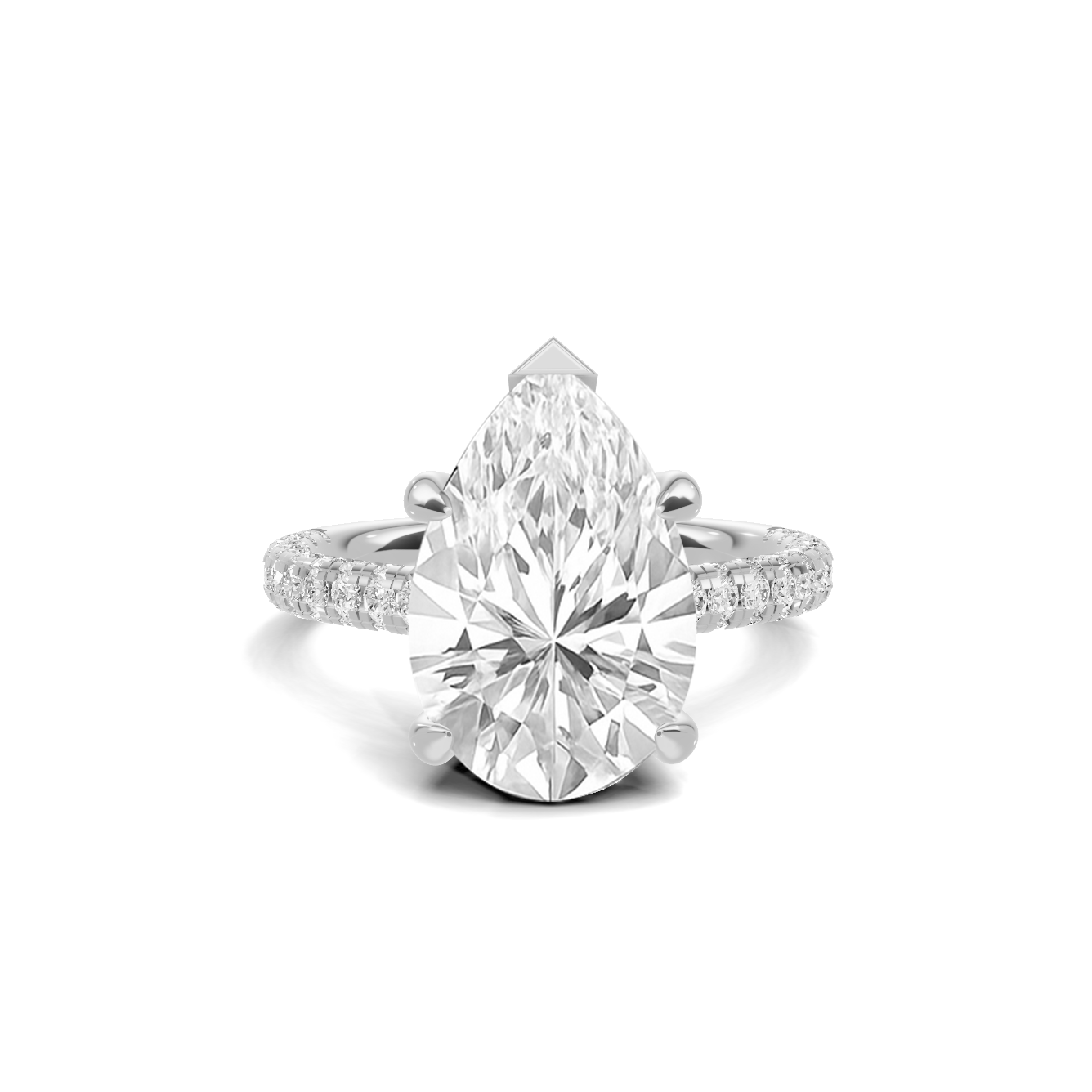 Teardrop Pave Engagement Ring