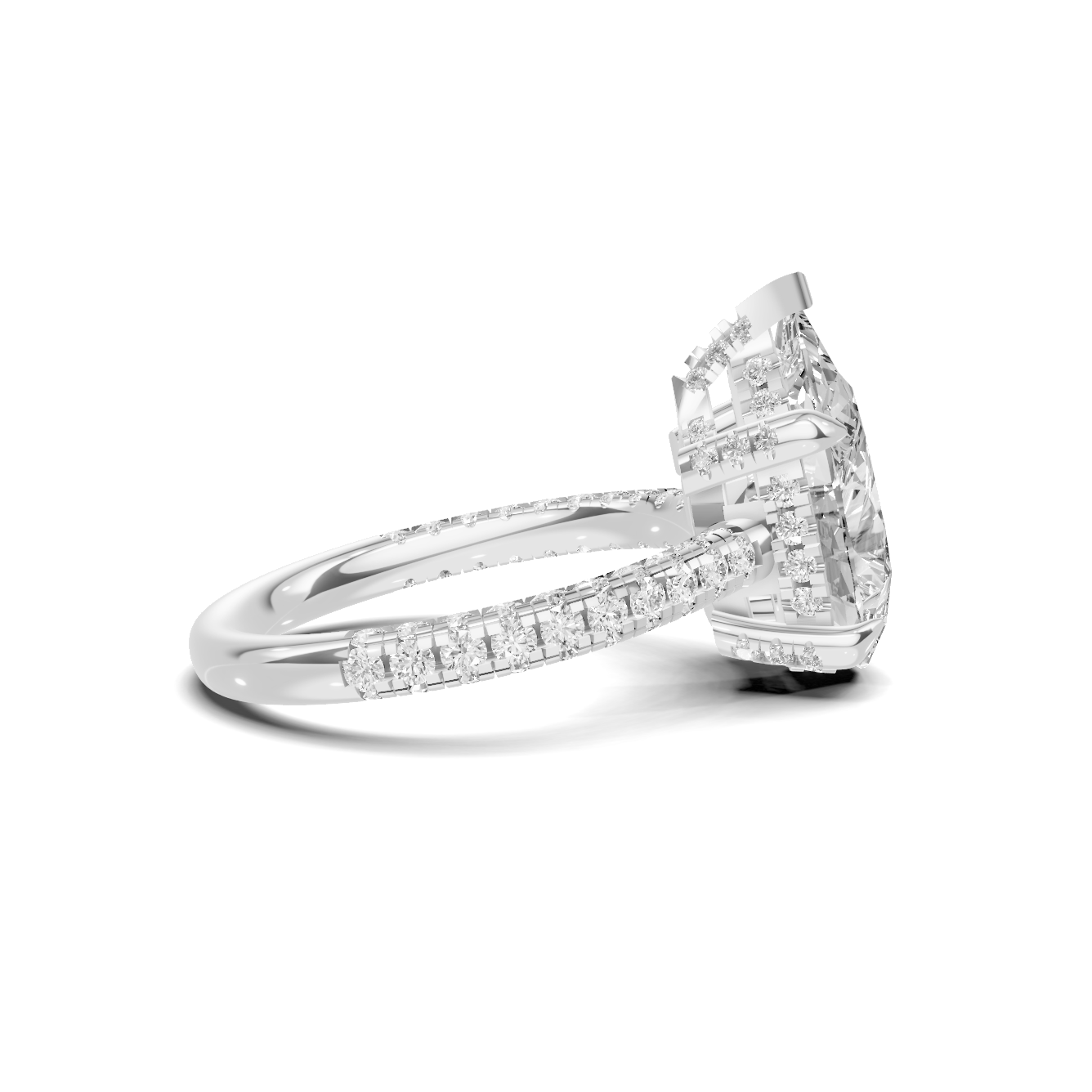 Teardrop Pave Engagement Ring