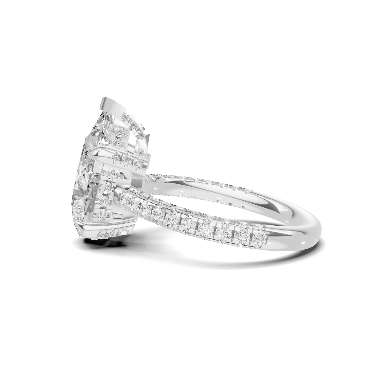 Teardrop Pave Engagement Ring