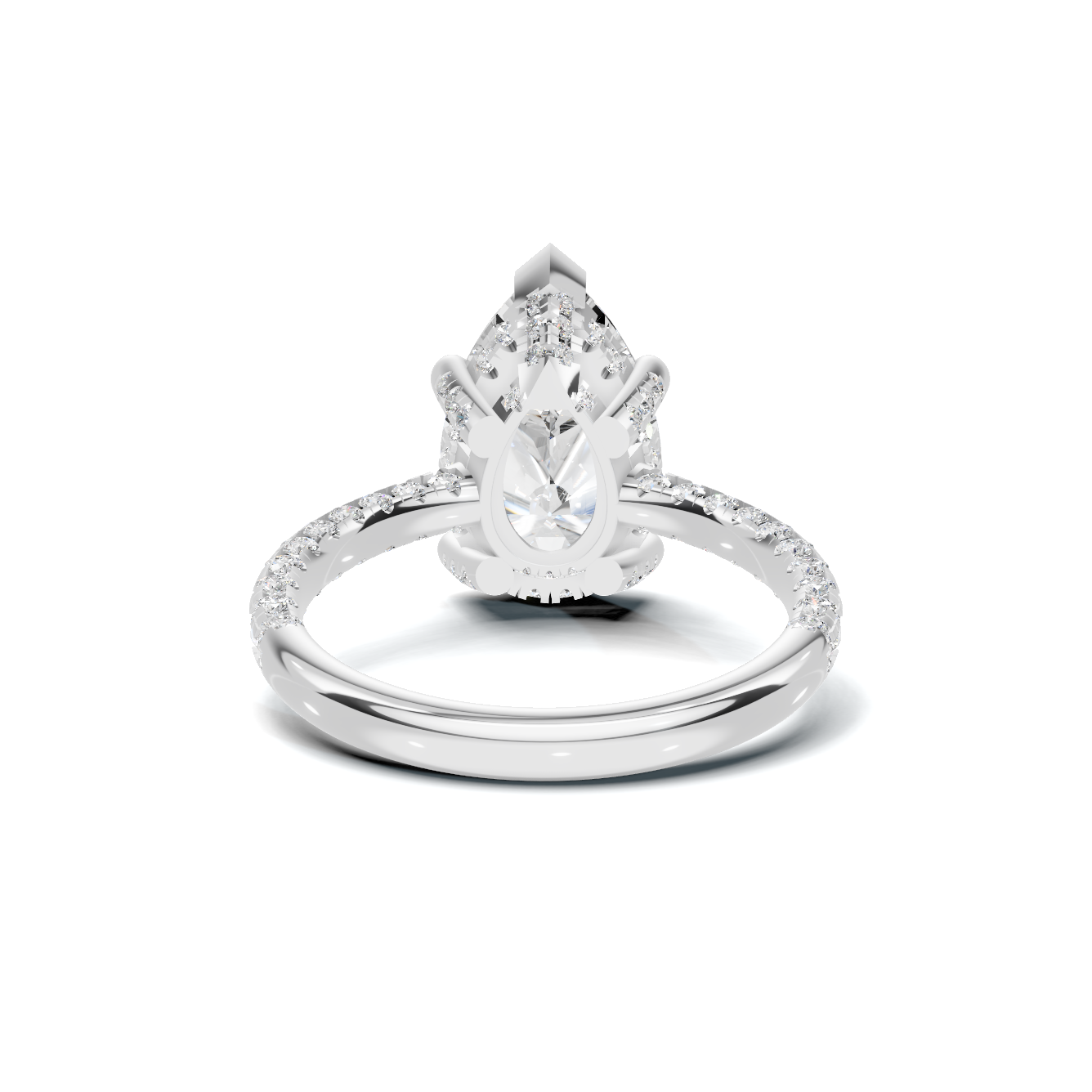 Teardrop Pave Engagement Ring