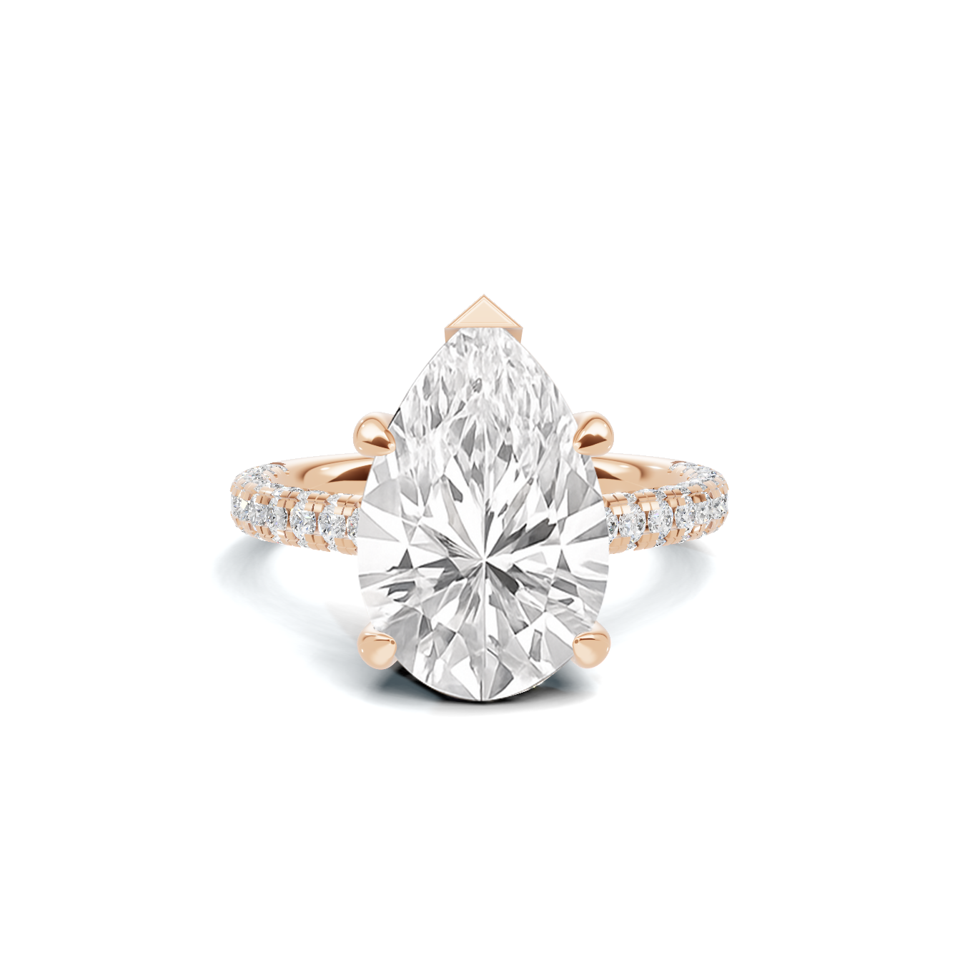 Teardrop Pave Engagement Ring