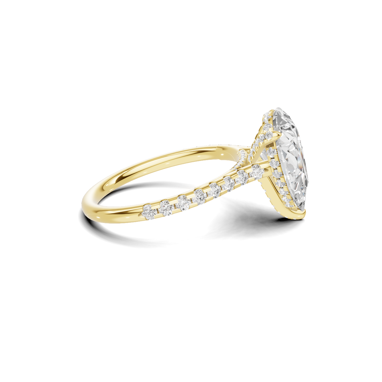Teardrop Pave Ring