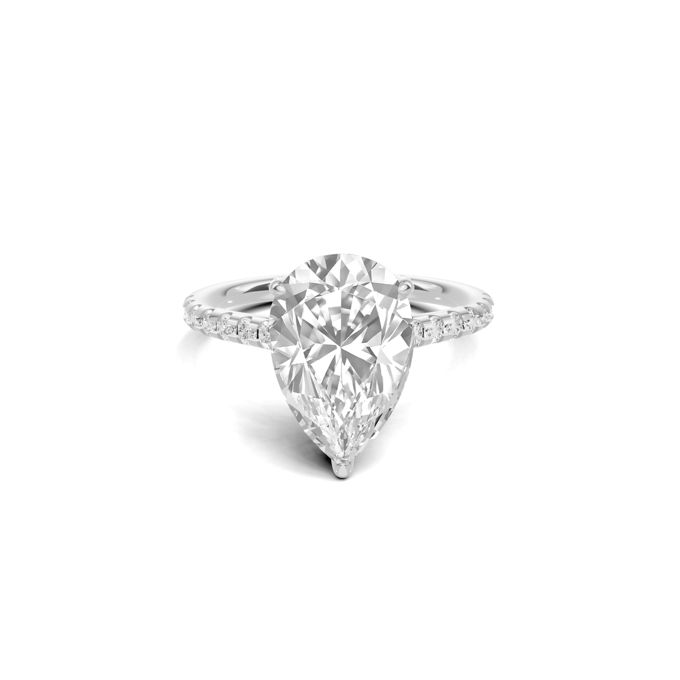 Teardrop Pave Ring